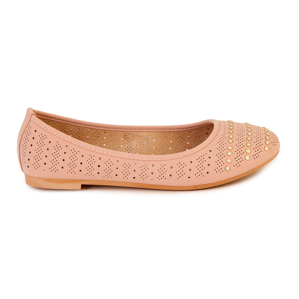 Μπαλαρίνες ροζ σουέτ με τρουξ μπροστά ΡΟΖ