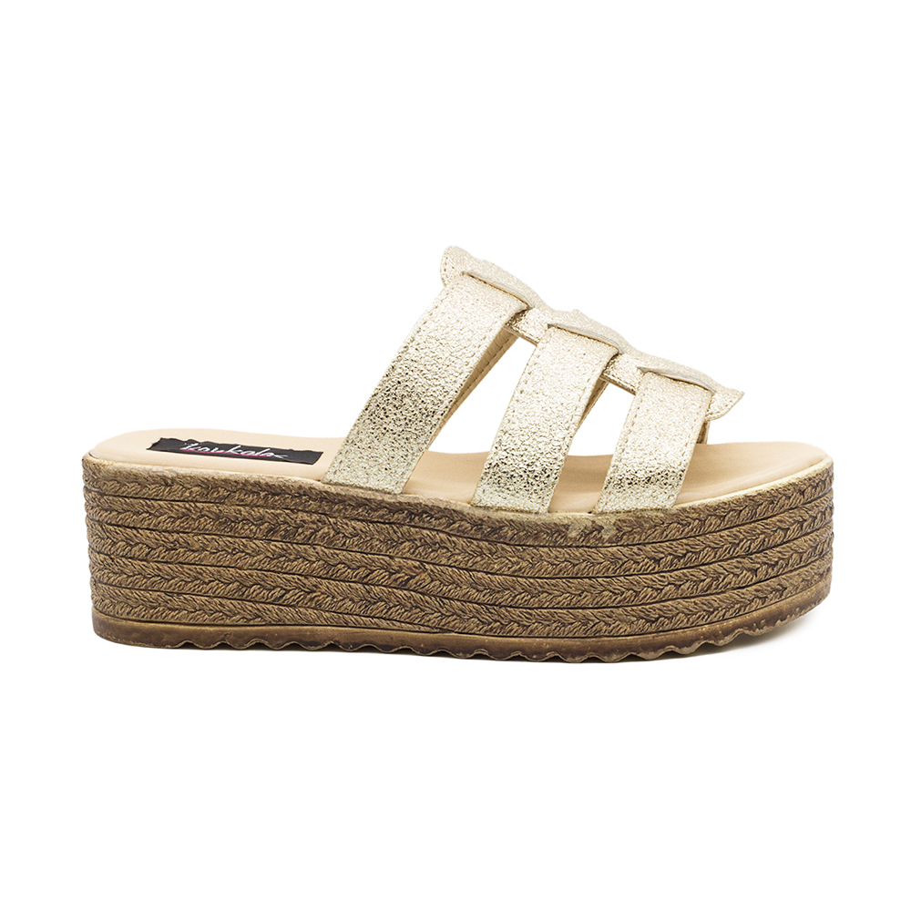 Flatforms χρυσά με λουριά ΧΡΥΣΟ