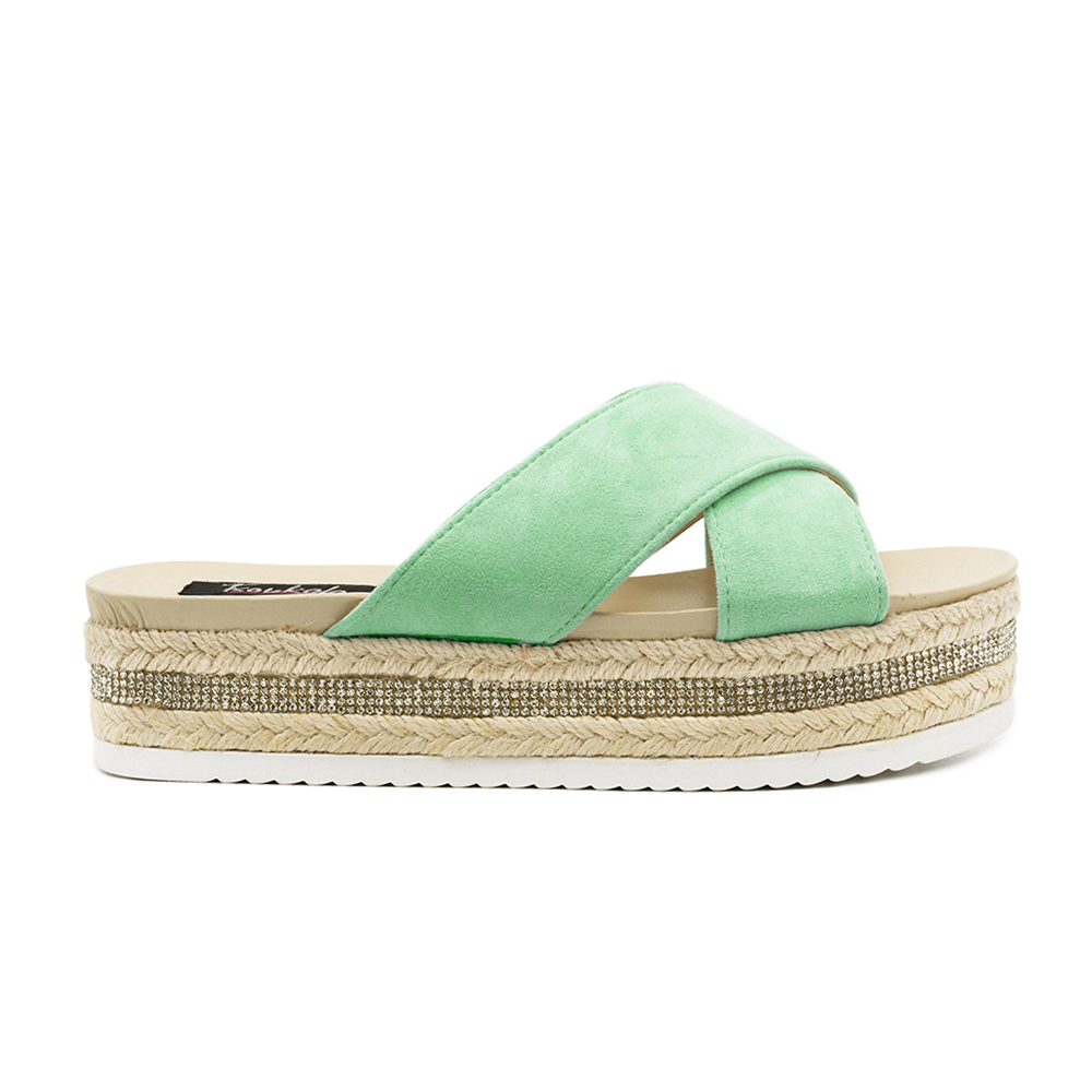 Flatforms βεραμάν σουέτ με στρας στην σόλα ΒΕΡΑΜΑΝ