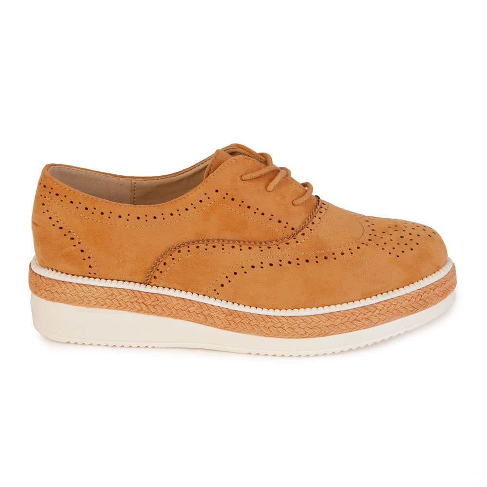 Oxfords κάμελ σουέτ με κορδόνια ΚΑΜΕΛ