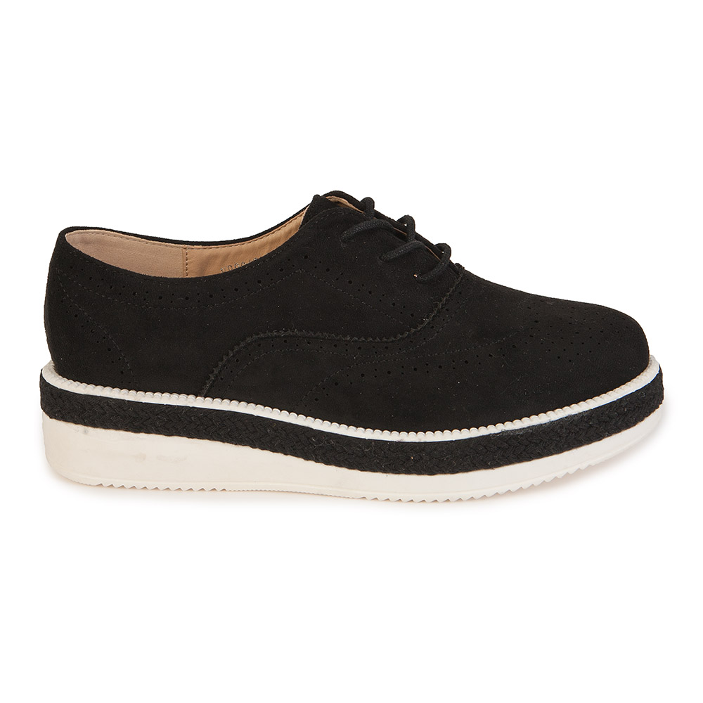 Oxfords μαύρα σουέτ με κορδόνια ΜΑΥΡΟ