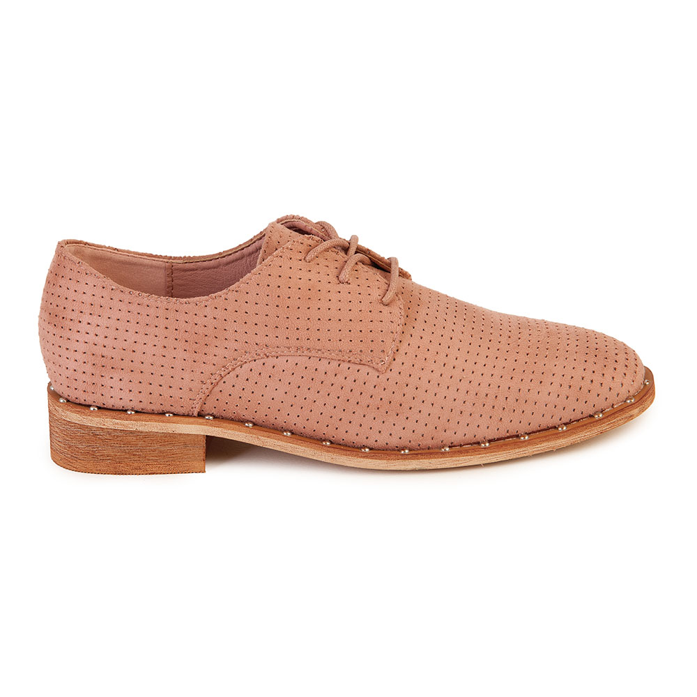 Oxfords ροζ σουέτ με τρουξ περιμετρικά ΡΟΖ