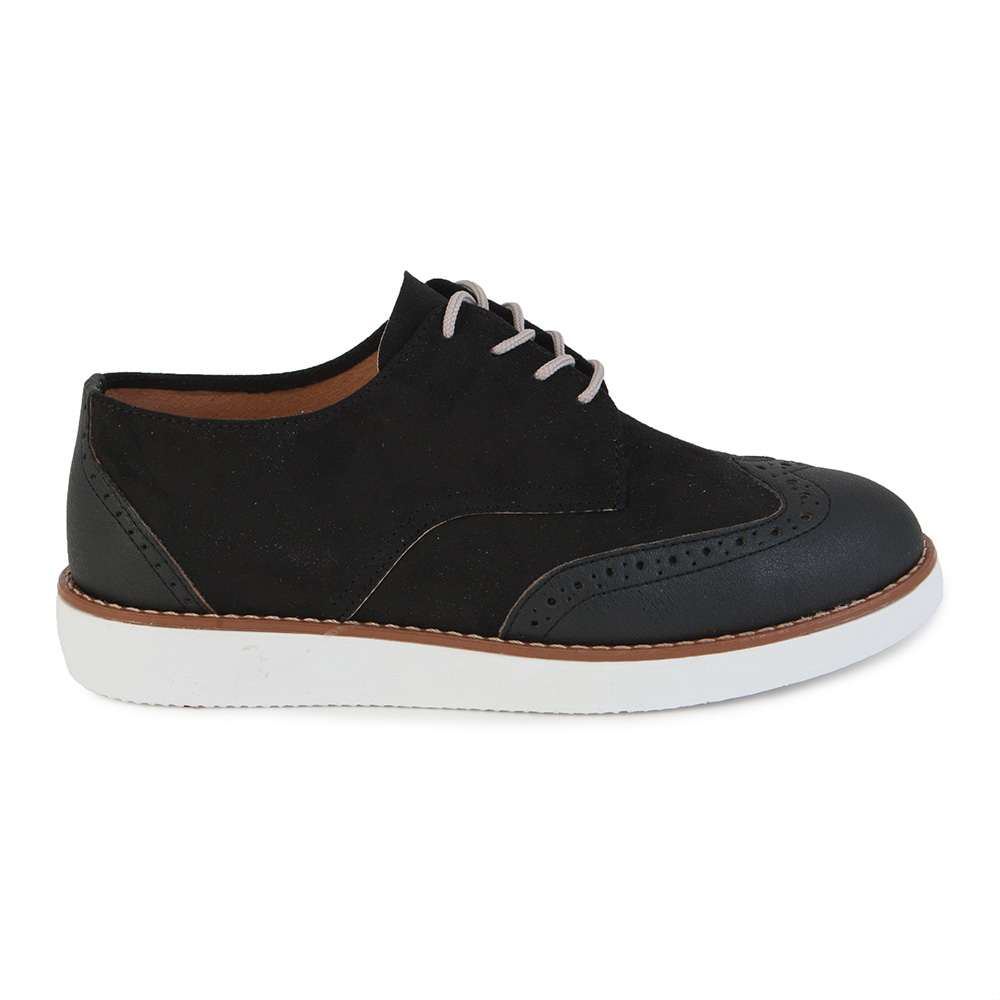 Oxfords μαύρα δερματίνη με κορδόνια ΜΑΥΡΟ