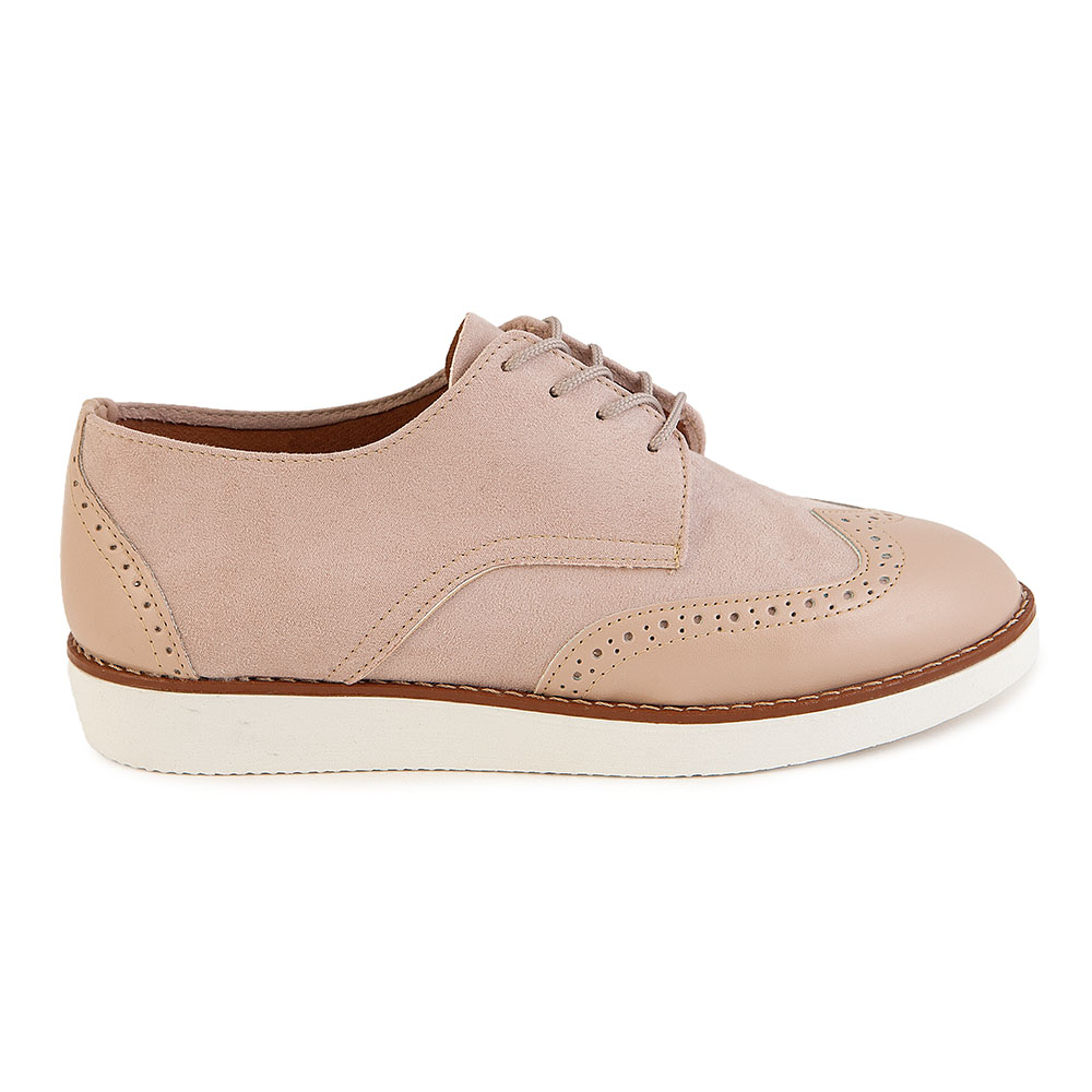 Oxfords ροζ δερματίνη με κορδόνια ΡΟΖ