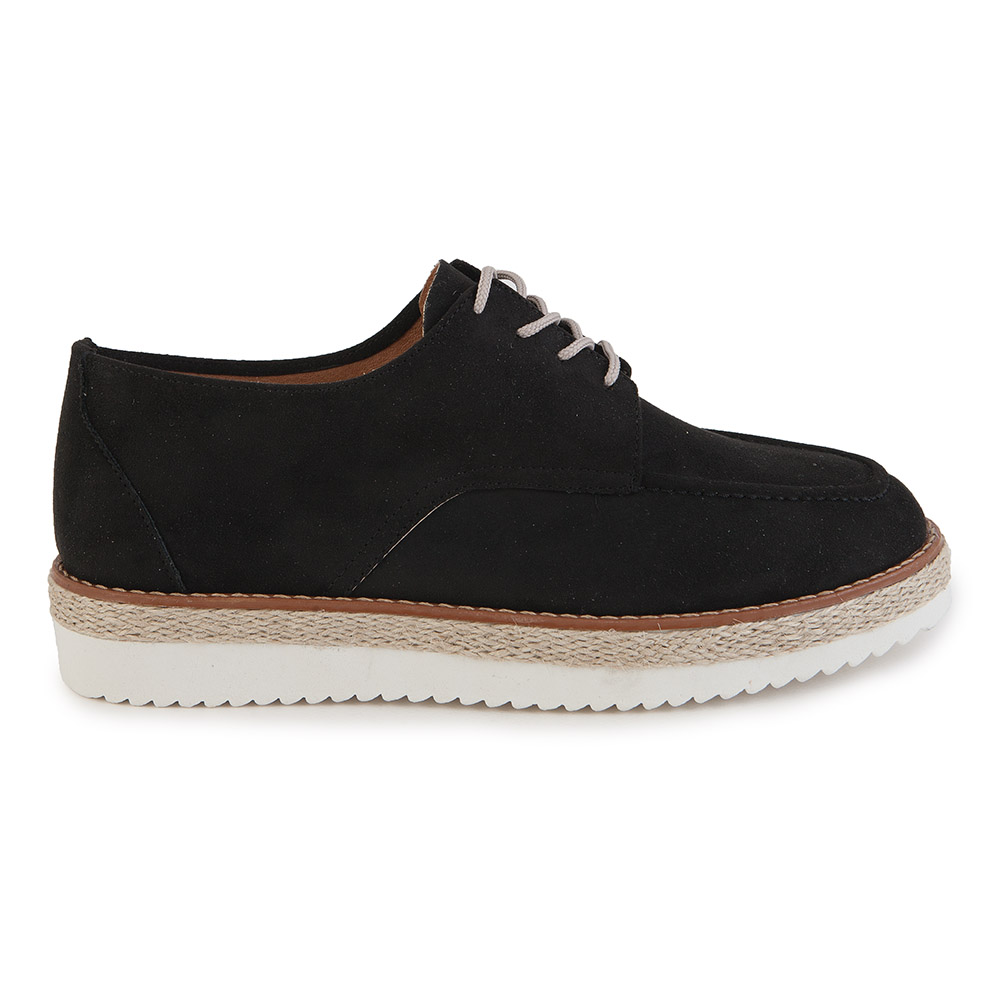 Oxfords μαύρα σουέτ με ραφές ΜΑΥΡΟ