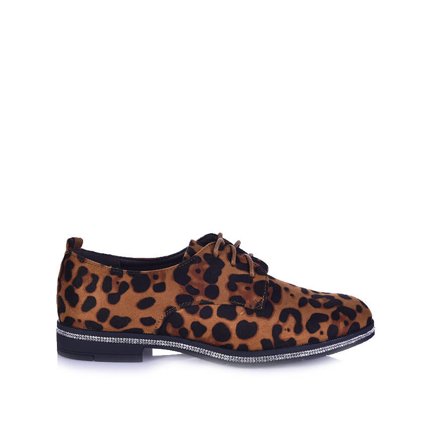 Oxfords λεοπάρ με στρας περιμετρικά της σόλας ΛΕΟΠΑΡ