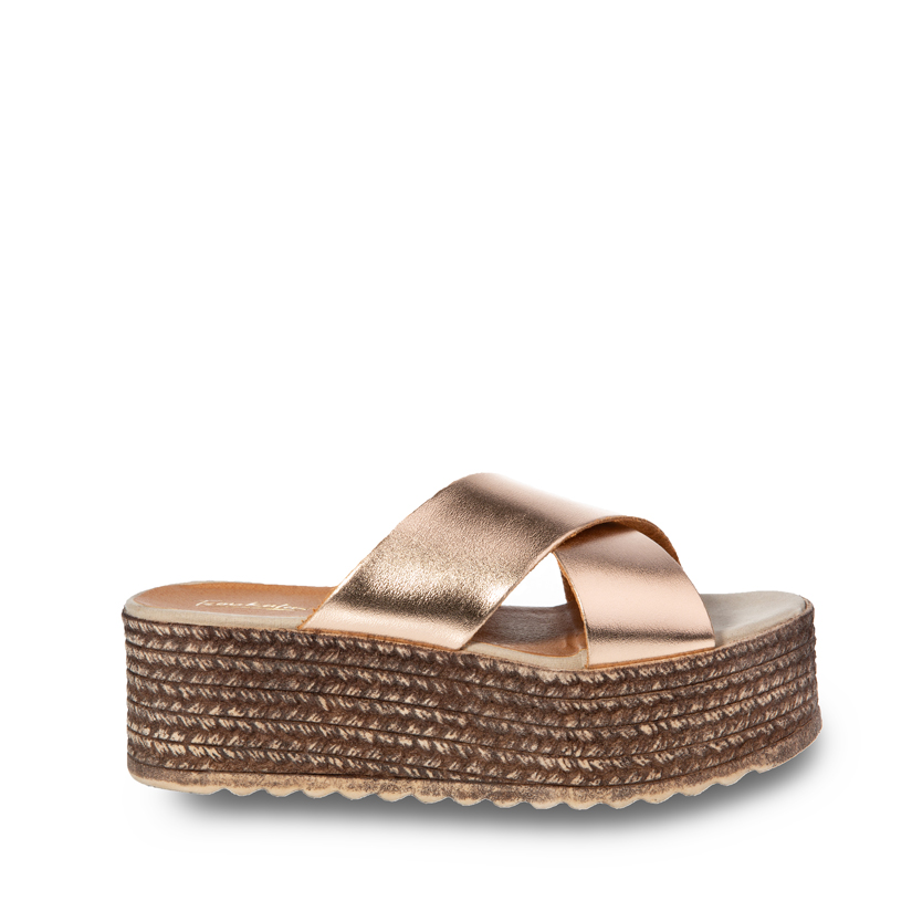 Flatforms μπρονζέ δερματίνη χιαστί ΜΠΡΟΝΖΕ