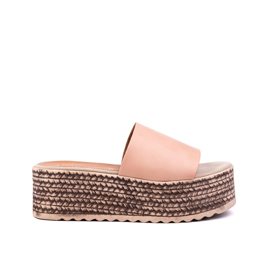 Flatforms nude δερματίνη με φάσα μπροστά NUDE