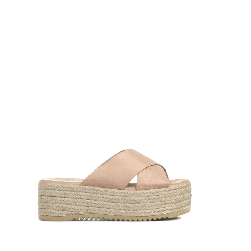 Flatforms nude σουέτ χιαστί NUDE