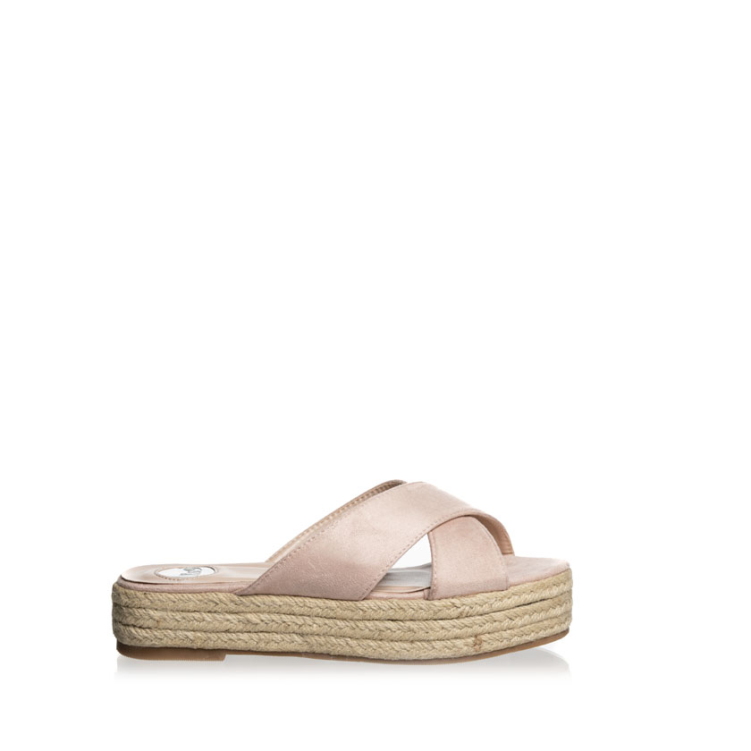Flatforms nude σουέτ με σχέδιο στον πάτο NUDE