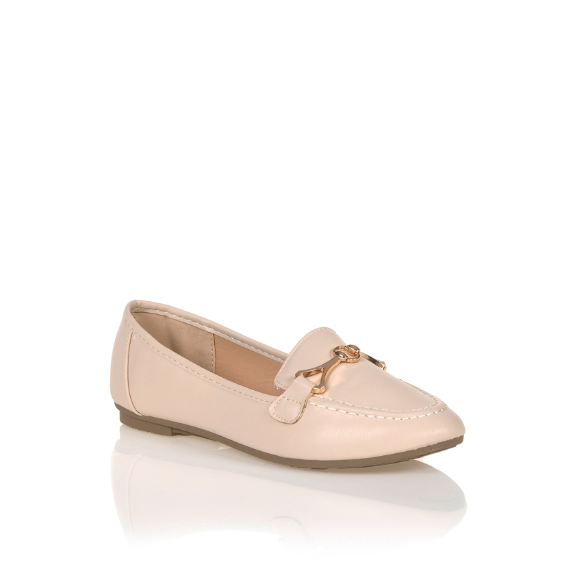 Tsoukalas Μοκασίνια μπεζ δερματίνη με τόκα ΜΠΕΖ