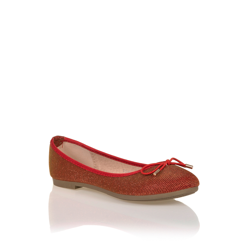 Μπαλαρίνες κόκκινες λούρεξ με φιογκάκι ΚΟΚΚΙΝΟ