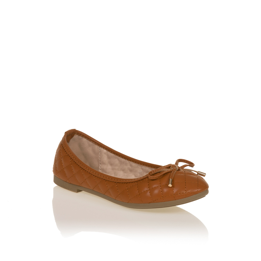 Μπαλαρίνες κάμελ καπιτονέ με φιογκάκι ΚΑΜΕΛ