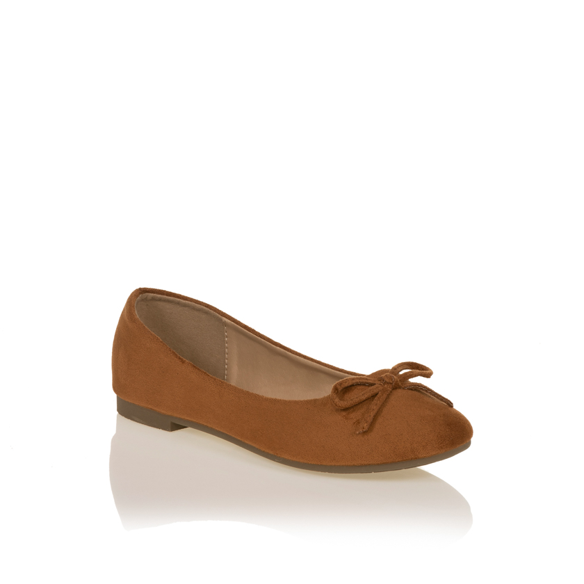 Μπαλαρίνες κάμελ σουέτ με φιογκάκι ΚΑΜΕΛ