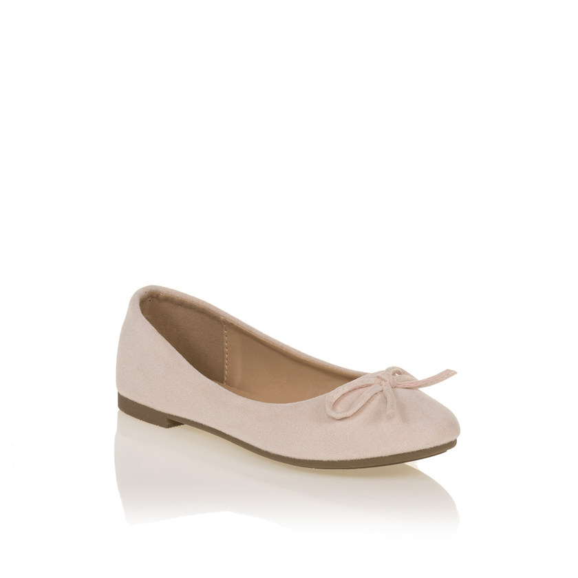 Μπαλαρίνες μπεζ σουέτ με φιογκάκι ΜΠΕΖ