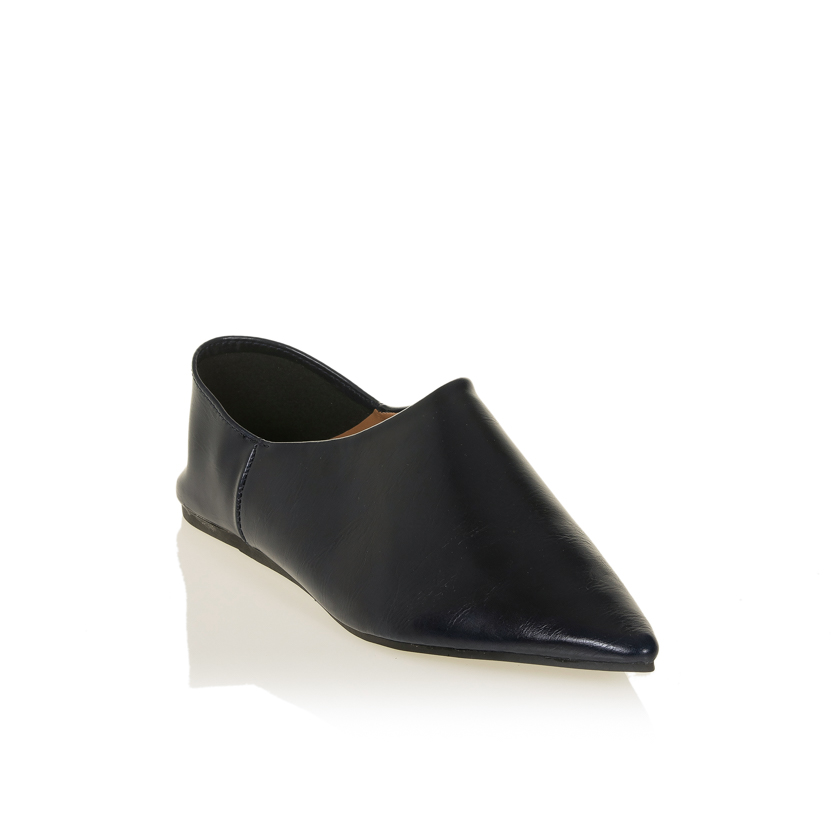 Μπαλαρίνες μπλε δερματίνη μυτερές ΜΠΛΕ