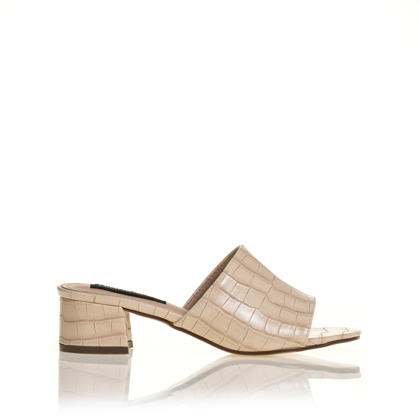 Mules μπεζ animal print ΜΠΕΖ