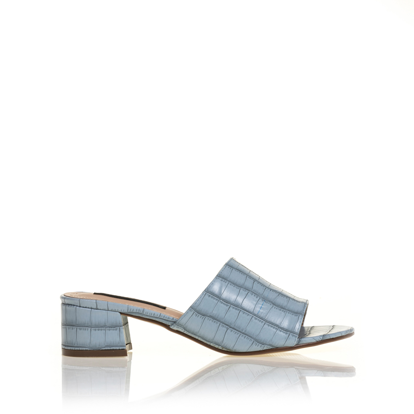 Mules γαλάζια animal print ΓΑΛΑΖΙΟ