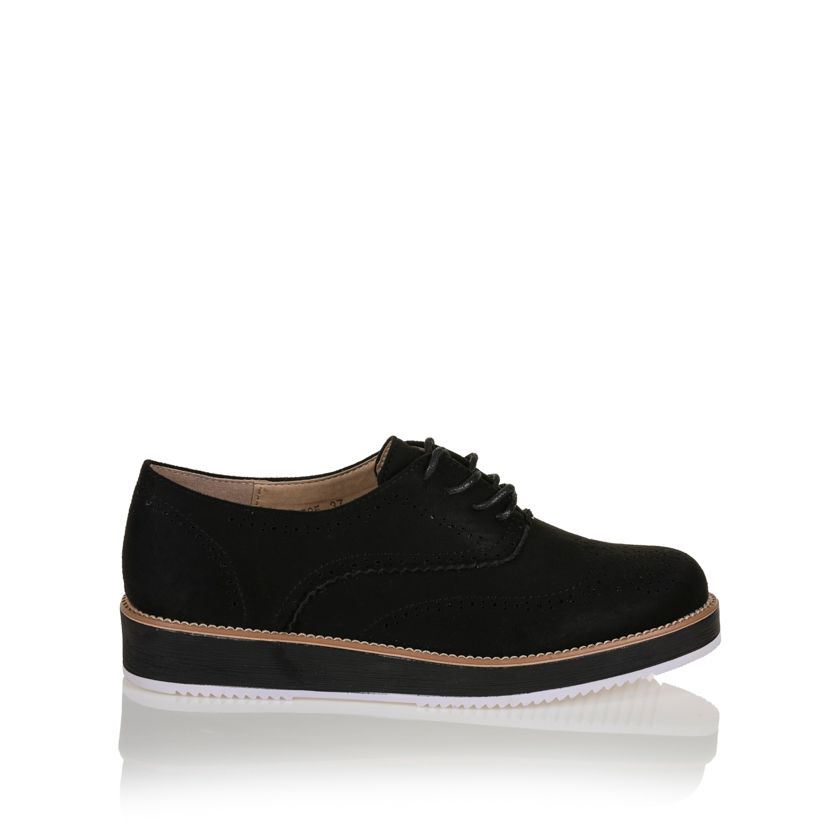 Oxfords μαύρα σουέτ με σχέδιο ΜΑΥΡΟ