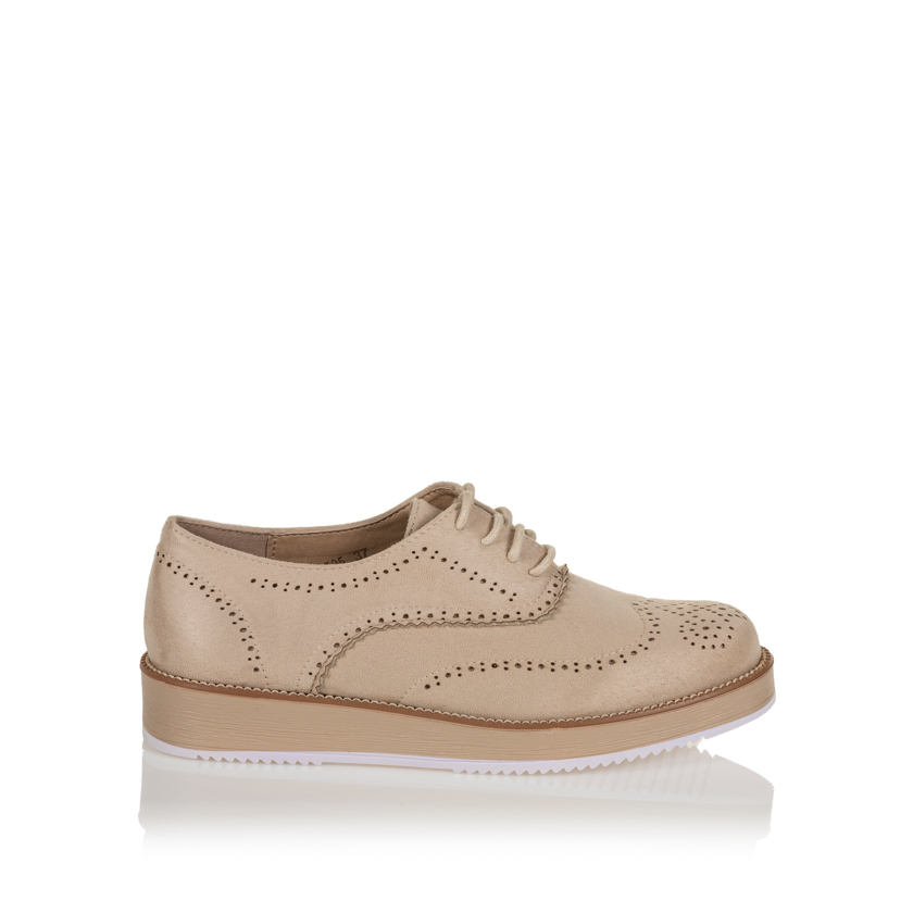Oxfords μπεζ σουέτ με σχέδιο ΜΠΕΖ