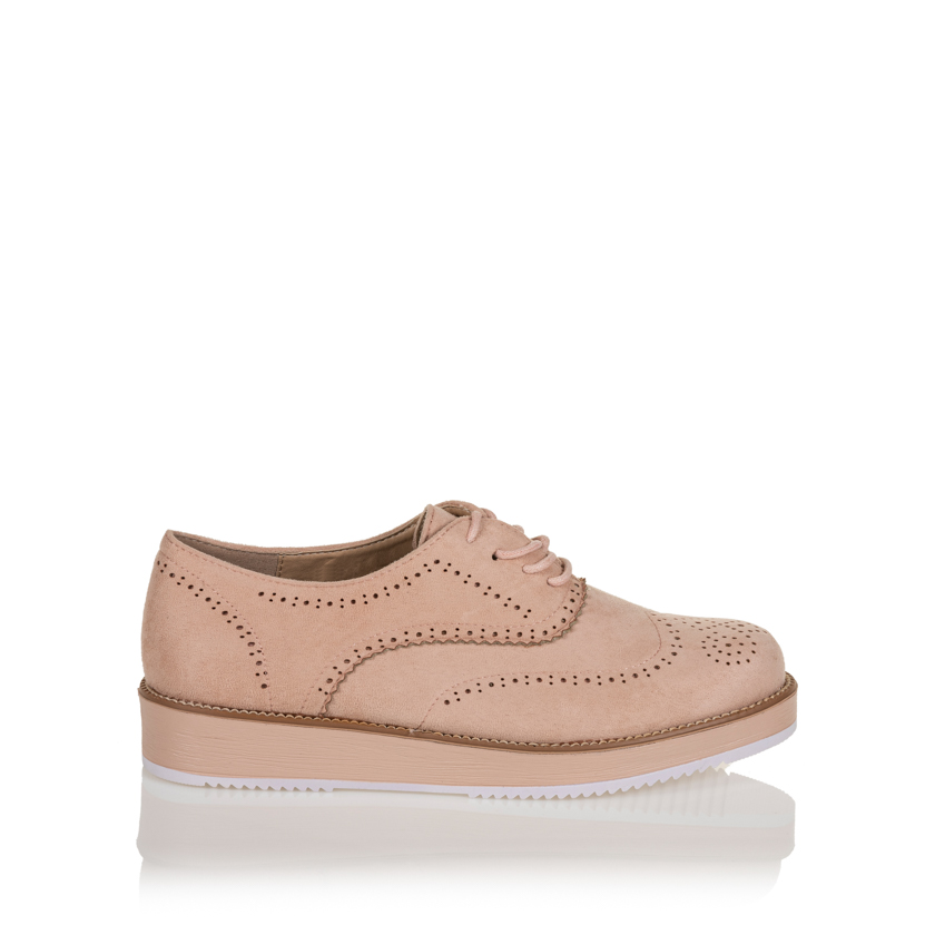 Oxfords ροζ σουέτ με σχέδιο ΡΟΖ