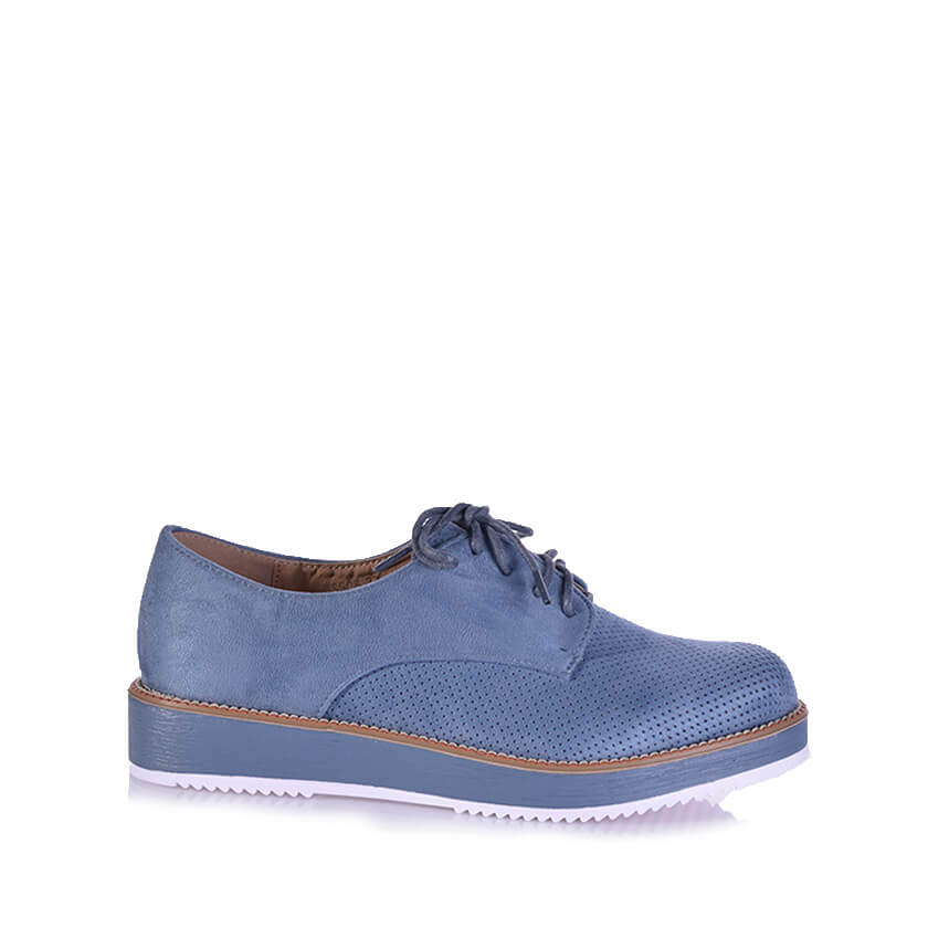 Oxfords μπλε σουέτ με κορδόνια ΜΠΛΕ