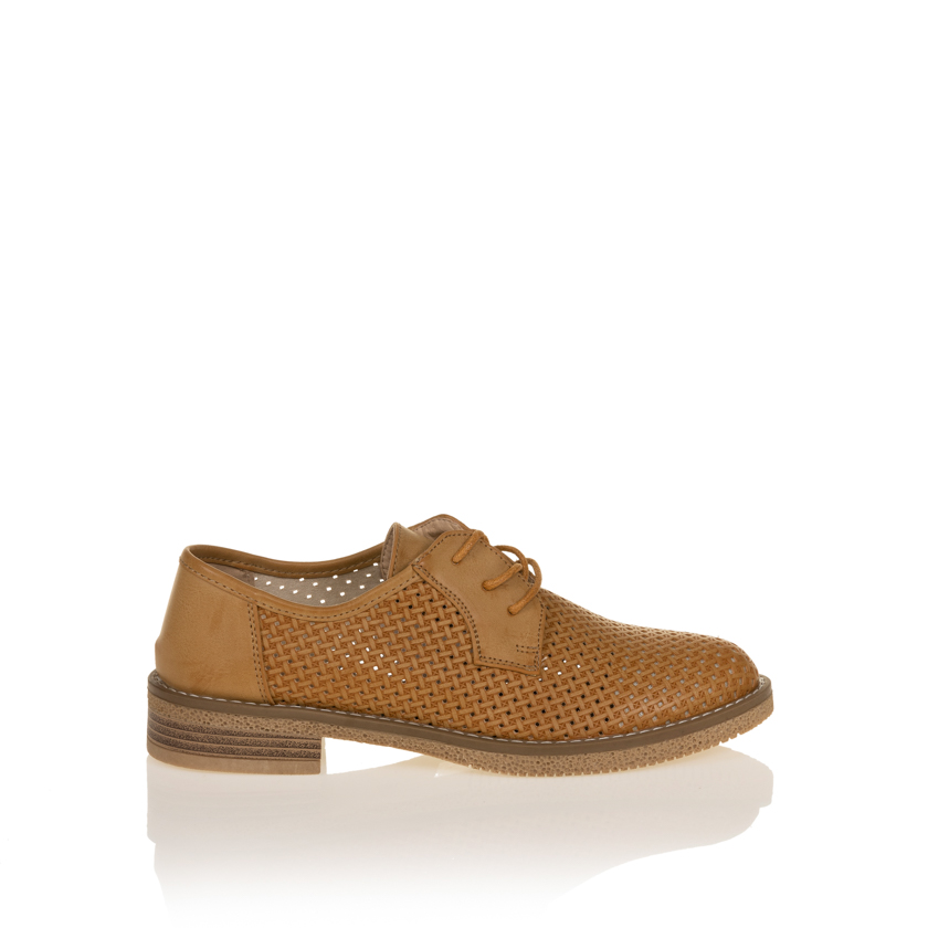Oxfords κάμελ δερματίνη με κορδόνια ΚΑΜΕΛ