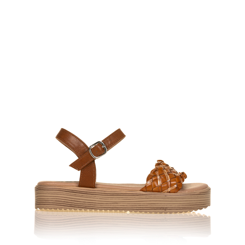 Flatforms κάμελ δερματίνη με σχέδιο στη φάσα ΚΑΜΕΛ