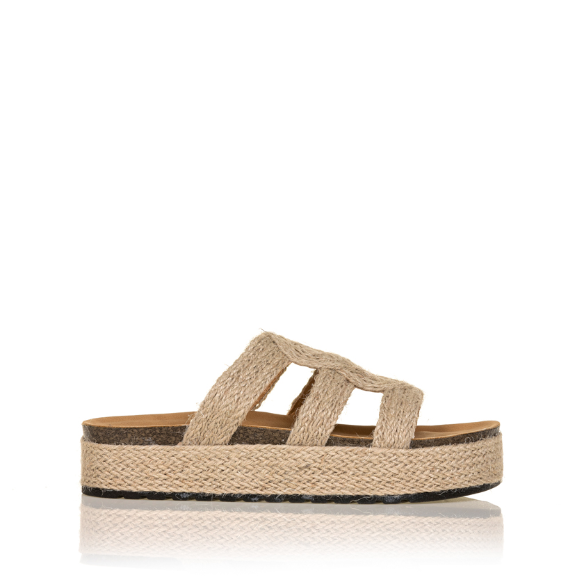 Flatforms μπεζ σχοινί με σχέδιο στη φάσα ΜΠΕΖ