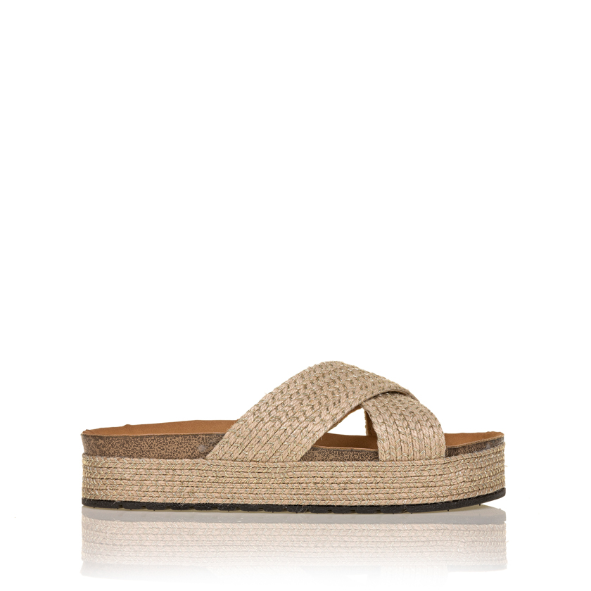 Flatforms χρυσά σχοινί με γυαλιστερές κλωστές χιαστί ΧΡΥΣΟ