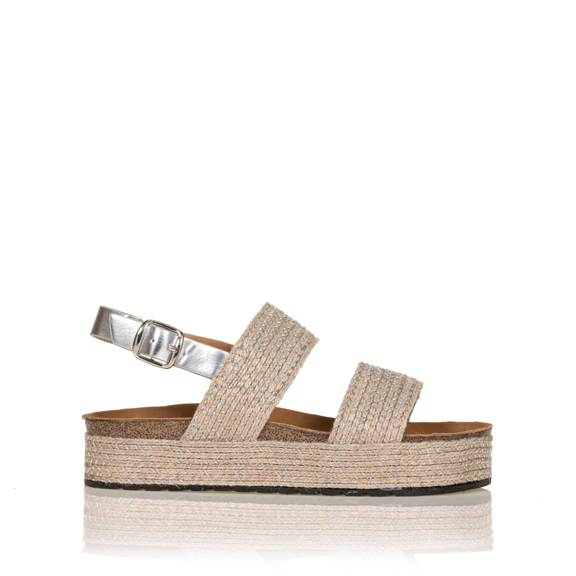 Flatforms ασημί σχοινί με γυαλιστερές κλωστές και διπλή φάσα ΑΣΗΜΙ