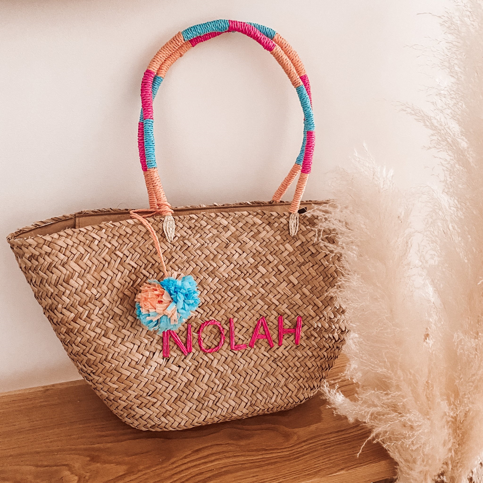 Ψάθινη τσάντα Red Salty Summer NOLAH ΚΟΚΚΙΝΟ
