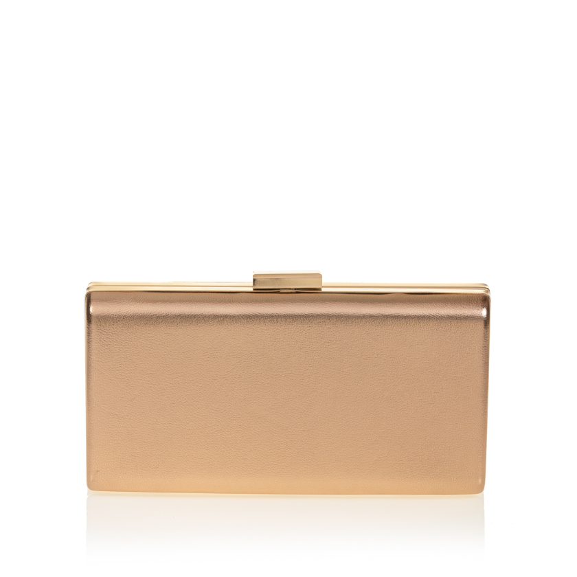 Clutch μπρονζέ δερματίνη με αλυσίδα ΜΠΡΟΝΖΕ