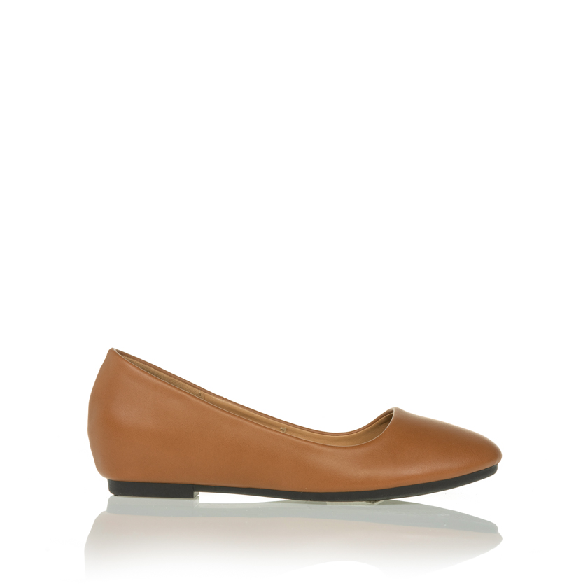Μπαλαρίνες κάμελ δερματίνη με εσωτερικό τακούνι ΚΑΜΕΛ