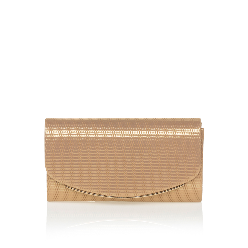 Clutch μπρονζέ δερματίνη με χρυσή λεπτομέρεια ΜΠΡΟΝΖΕ
