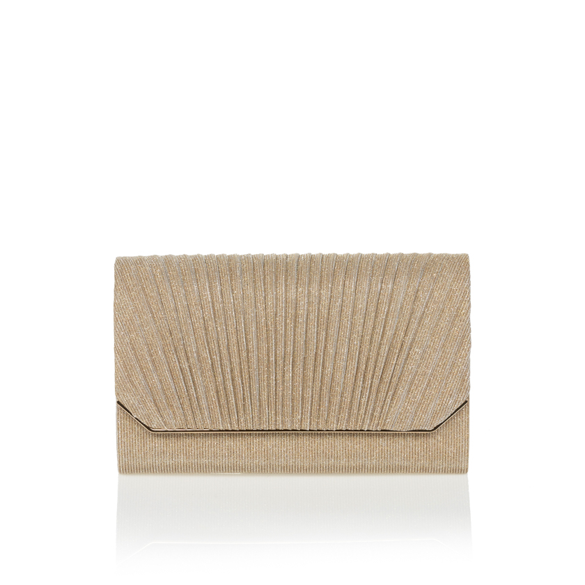 Clutch μπρονζέ λούρεξ με γκλίτερ και σχέδιο ΜΠΡΟΝΖΕ