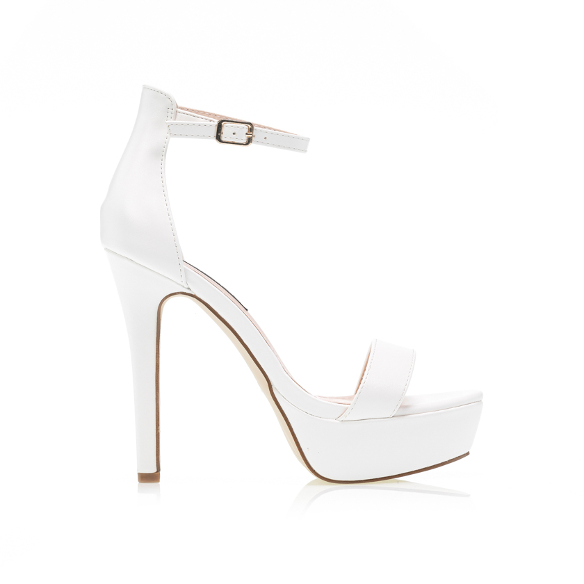 Πέδιλα λευκά δερματίνη με φάσα ΛΕΥΚΟ