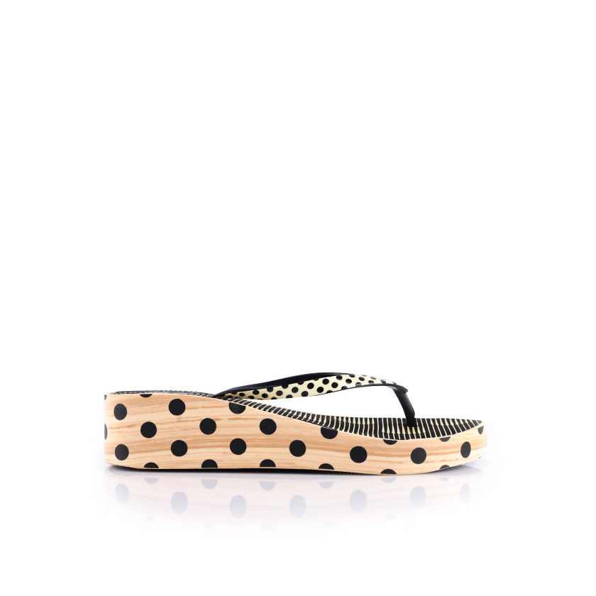 Σαγιονάρες θαλάσσης μπεζ με μαύρη ρίγα ΜΠΕΖ