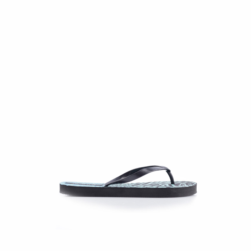 Σαγιονάρες θαλάσσης μαύρες με γαλάζιες animal print λεπτομέρειες ΜΑΥΡΟ