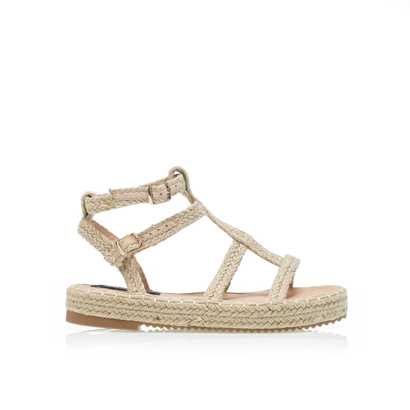 Flatforms μπέζ ψάθινα ΜΠΕΖ