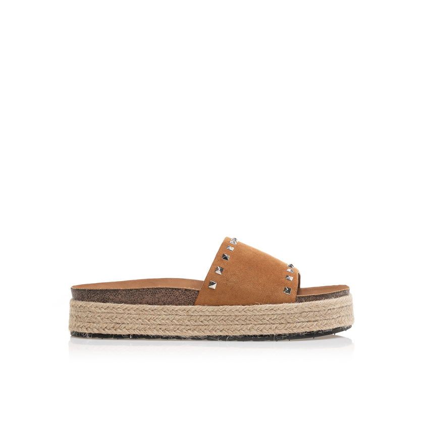 Flatforms κάμελ σουέτ με τρουκς ΚΑΜΕΛ