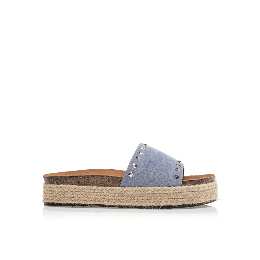 Flatforms γαλάζια σουέτ με τρουκς ΓΑΛΑΖΙΟ