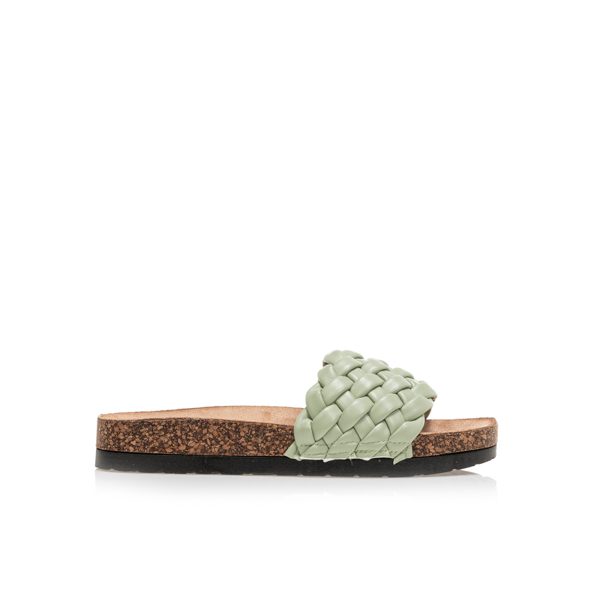 Flatforms πράσινα δερματίνη με σχέδιο πλέξη ΠΡΑΣΙΝΟ