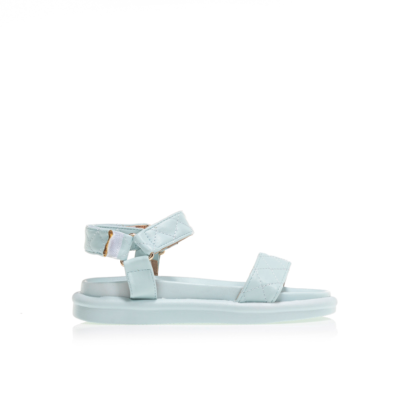 Flatforms γαλάζια δερματίνη με καπιτονέ σχέδιο ΓΑΛΑΖΙΟ