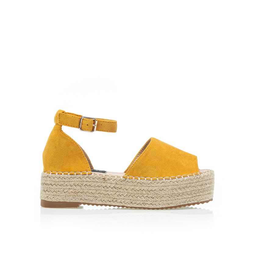 Εσπαντρίγιες flatforms κίτρινες σουέτ ΚΙΤΡΙΝΟ