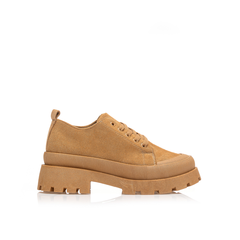 Oxfords κάμελ σουέτ με κορδόνια ΚΑΜΕΛ