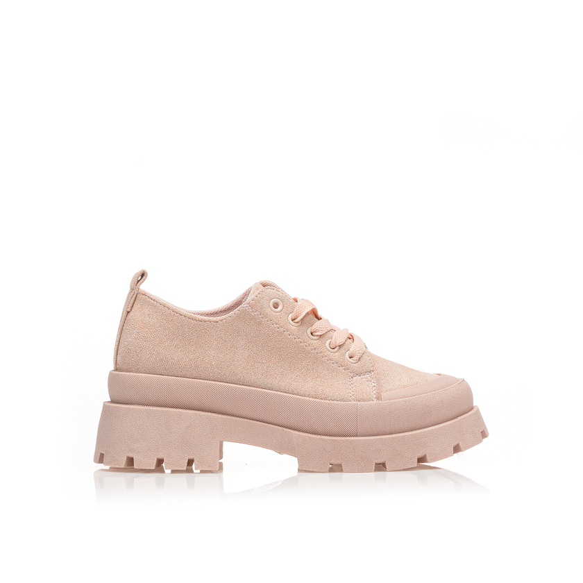 Oxfords ροζ σουέτ με κορδόνια ΡΟΖ