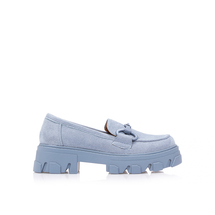 Oxfords γαλάζια σουέτ με μεταλλική λεπτομέρεια ΓΑΛΑΖΙΟ