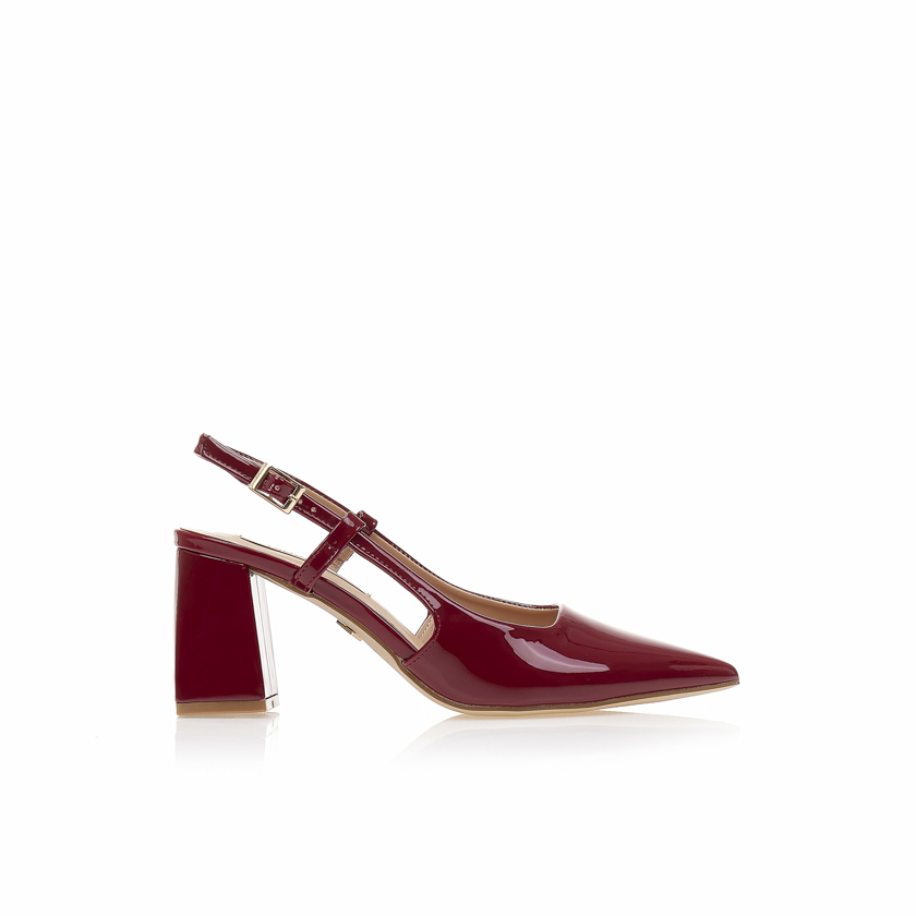 Γόβες TSOUKALAS μπορντό λουστρίνι μυτερές ΜΠΟΡΝΤΟ