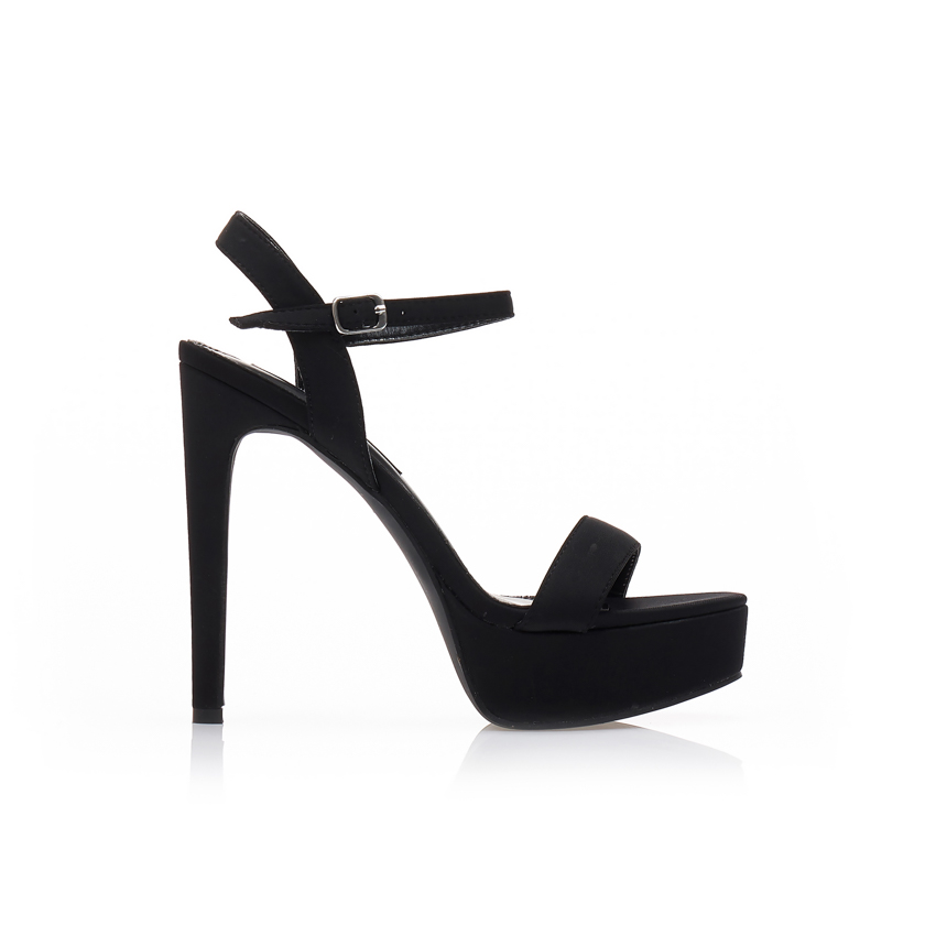 Tsoukalas Πέδιλα μαύρα σατέν με φιάπα ΜΑΥΡΟ